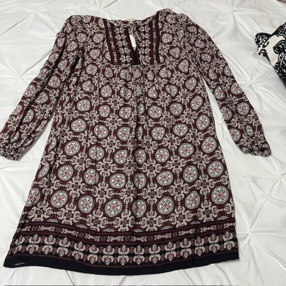 Burgundy Print Max Studio dress Size small - Picture 1 of 8